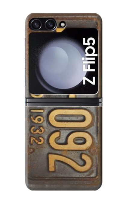 S3228 Millésimé plaque d'immatriculation de voiture Etui Coque Housse pour Samsung Galaxy Z Flip 5