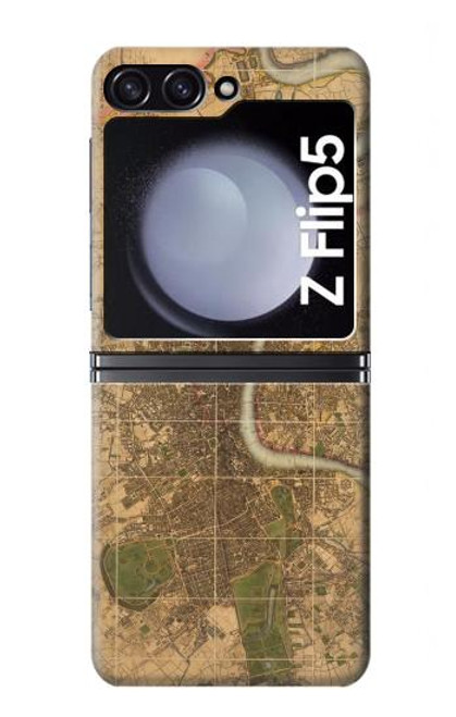 S3230 Carte de Londres millésimé Etui Coque Housse pour Samsung Galaxy Z Flip 5