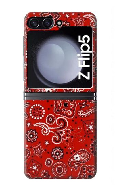 S3354 Rouge classique Bandana Etui Coque Housse pour Samsung Galaxy Z Flip 5