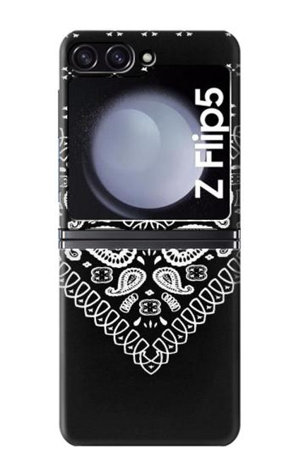 S3363 Motif Bandana Noir Etui Coque Housse pour Samsung Galaxy Z Flip 5