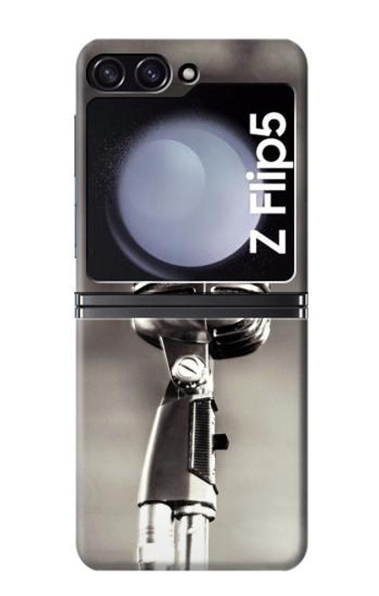 S3495 Microphone millésimé Etui Coque Housse pour Samsung Galaxy Z Flip 5