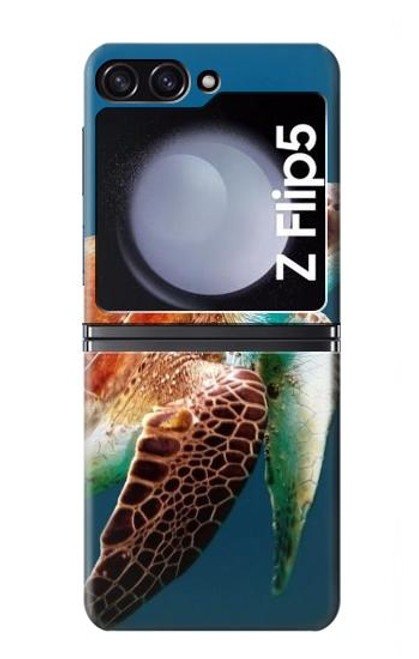 S3497 Vert tortue de mer Etui Coque Housse pour Samsung Galaxy Z Flip 5