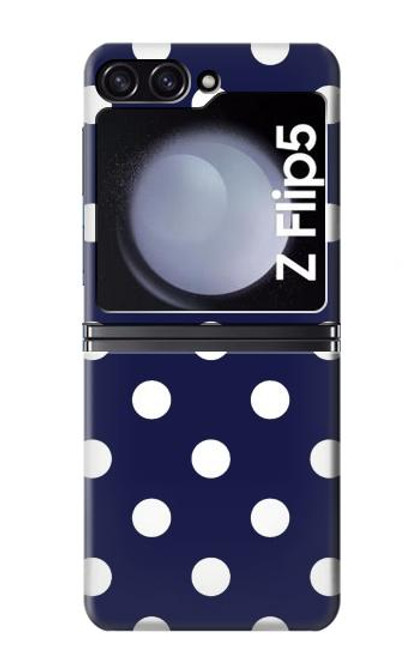 S3533 Bleu à pois Etui Coque Housse pour Samsung Galaxy Z Flip 5