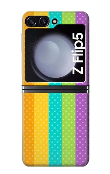 S3678 Vertical arc-en-ciel coloré Etui Coque Housse pour Samsung Galaxy Z Flip 5