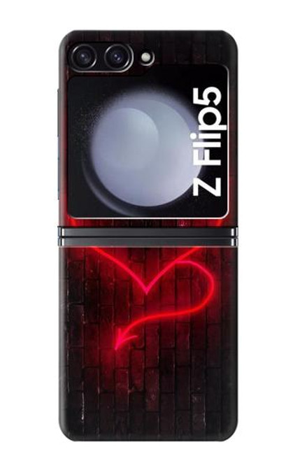 S3682 Cœur du diable Etui Coque Housse pour Samsung Galaxy Z Flip 5