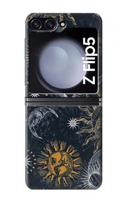 S3702 Lune et soleil Etui Coque Housse pour Samsung Galaxy Z Flip 5
