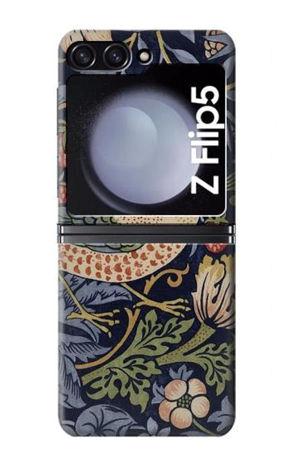 S3791 William Morris Strawberry Thief Fabric Etui Coque Housse pour Samsung Galaxy Z Flip 5