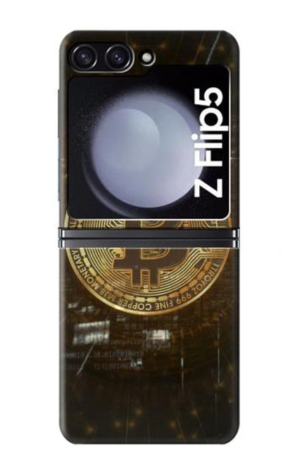 S3798 Crypto-monnaie Bitcoin Etui Coque Housse pour Samsung Galaxy Z Flip 5