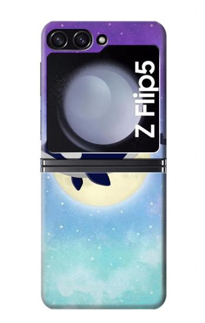S3807 Killer Whale Orca Lune Pastel Fantaisie Etui Coque Housse pour Samsung Galaxy Z Flip 5