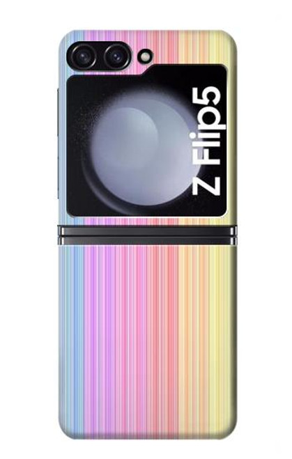 S3849 Couleurs verticales colorées Etui Coque Housse pour Samsung Galaxy Z Flip 5