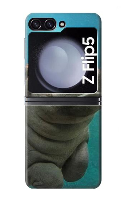 S3871 mignon, bébé, hippopotame, hippopotame Etui Coque Housse pour Samsung Galaxy Z Flip 5