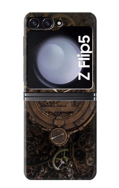 S3902 Horloge Steampunk Etui Coque Housse pour Samsung Galaxy Z Flip 5