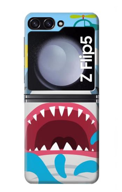 S3947 Caricature d'hélicoptère de requin Etui Coque Housse pour Samsung Galaxy Z Flip 5