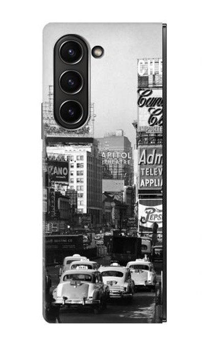 S0182 New York Vintage Etui Coque Housse pour Samsung Galaxy Z Fold 5