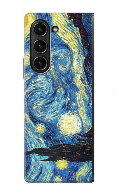 S0213 Van Gogh Starry Nights Etui Coque Housse pour Samsung Galaxy Z Fold 5