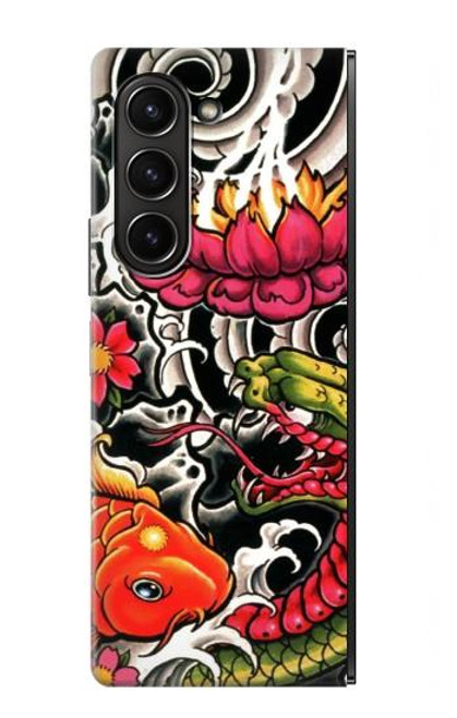 S0605 Yakuza tatouage Etui Coque Housse pour Samsung Galaxy Z Fold 5