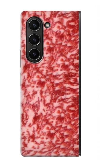 S0626 boeuf Kobe Etui Coque Housse pour Samsung Galaxy Z Fold 5