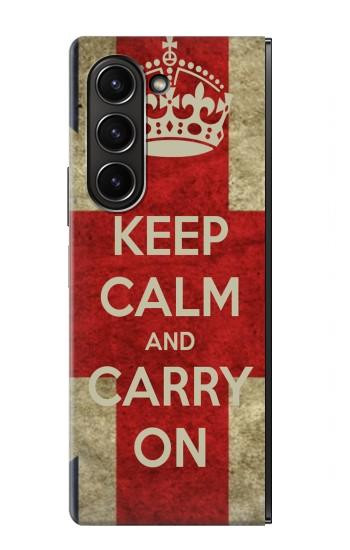 S0674 Garder le calme et continuer Etui Coque Housse pour Samsung Galaxy Z Fold 5