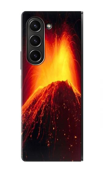 S0745 Volcan Lave Etui Coque Housse pour Samsung Galaxy Z Fold 5