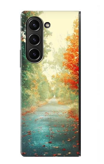 S0913 Route à travers les bois Etui Coque Housse pour Samsung Galaxy Z Fold 5
