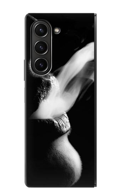 S0917 Sexy lèvres Fille de fumer Etui Coque Housse pour Samsung Galaxy Z Fold 5