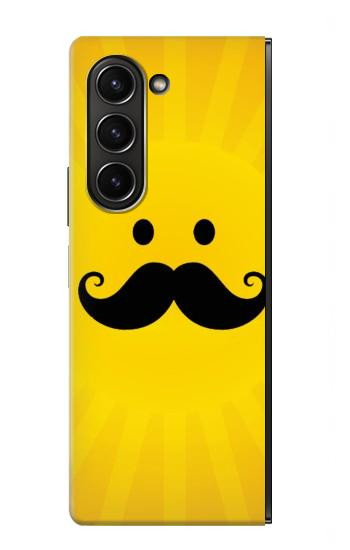 S1145 Soleil jaune Mustache Etui Coque Housse pour Samsung Galaxy Z Fold 5