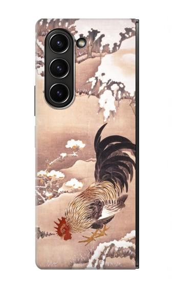 S1332 Ito Jakuchu Coq Etui Coque Housse pour Samsung Galaxy Z Fold 5