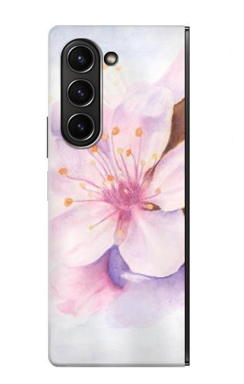 S1415 Fleur de Sakura Art Etui Coque Housse pour Samsung Galaxy Z Fold 5
