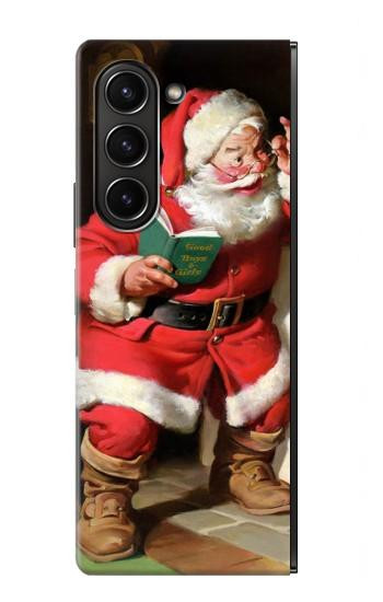 S1417 Père Noël Joyeux Noël Etui Coque Housse pour Samsung Galaxy Z Fold 5