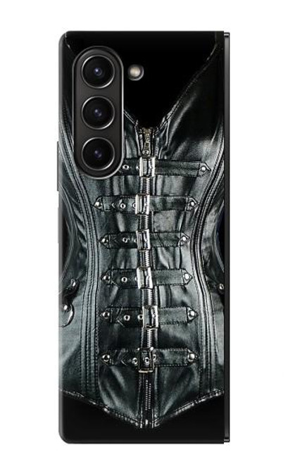 S1639 Gothique Corset Noir Etui Coque Housse pour Samsung Galaxy Z Fold 5