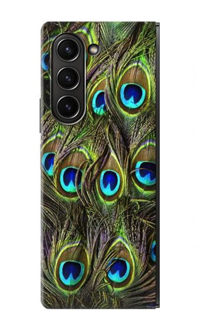 S1965 Paon Plume Etui Coque Housse pour Samsung Galaxy Z Fold 5