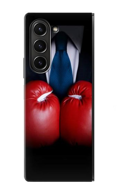 S2261 Homme d'affaires Noir Costume avec des gants de boxe Etui Coque Housse pour Samsung Galaxy Z Fold 5
