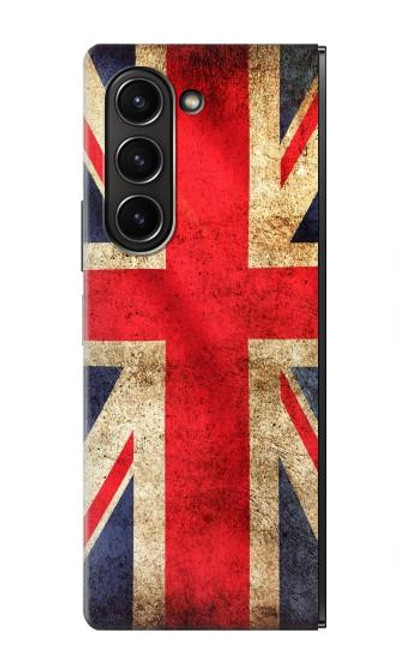 S2303 Drapeau britannique UK Millésime Etui Coque Housse pour Samsung Galaxy Z Fold 5