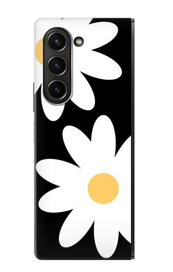 S2315 Fleurs de marguerite blanche Etui Coque Housse pour Samsung Galaxy Z Fold 5