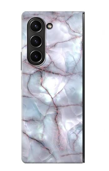 S2316 Bleu foncé Marbre Texture graphique Imprimer Etui Coque Housse pour Samsung Galaxy Z Fold 5