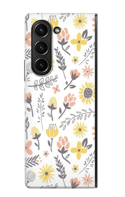 S2354 Motif pastel Fleurs Etui Coque Housse pour Samsung Galaxy Z Fold 5