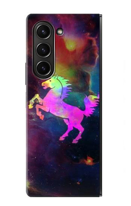 S2486 Arc en ciel espace de nébuleuse Licorne Etui Coque Housse pour Samsung Galaxy Z Fold 5