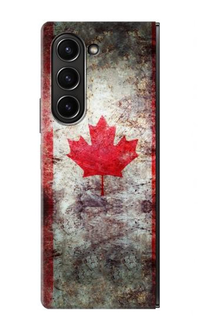 S2490 Canada Feuille d'érable Drapeau Texture Etui Coque Housse pour Samsung Galaxy Z Fold 5