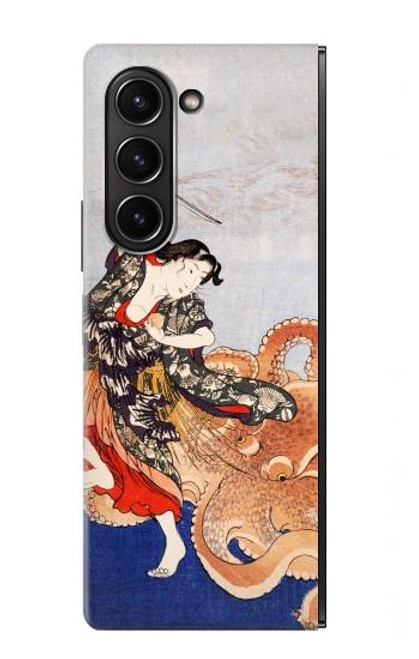 S2496 Japon Art Utagawa Kuniyoshi Tamatori Etui Coque Housse pour Samsung Galaxy Z Fold 5