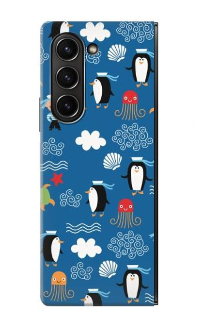 S2572 Motif Marin Penguin Etui Coque Housse pour Samsung Galaxy Z Fold 5