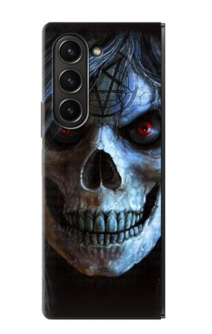 S2585 Mal mort Crâne Pentacle Etui Coque Housse pour Samsung Galaxy Z Fold 5