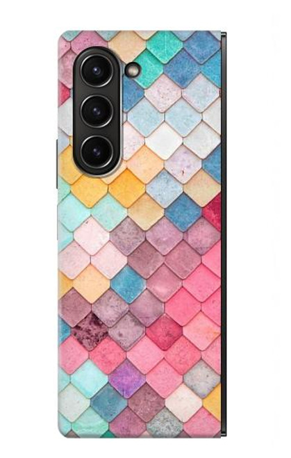 S2947 Bonbons Minimal Couleurs pastel Etui Coque Housse pour Samsung Galaxy Z Fold 5