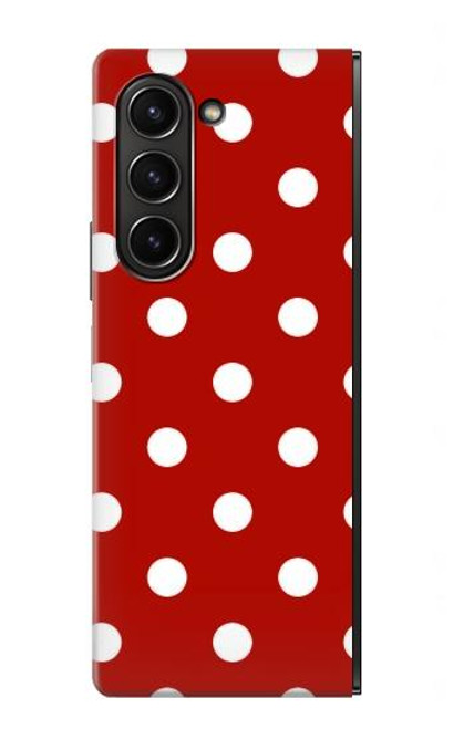S2951 Rouge Pois Etui Coque Housse pour Samsung Galaxy Z Fold 5