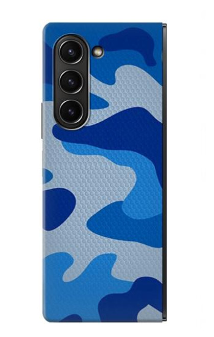 S2958 Armée Bleu Camo Camouflage Etui Coque Housse pour Samsung Galaxy Z Fold 5