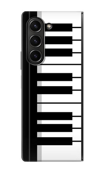 S3078 Noir et blanc Clavier de piano Etui Coque Housse pour Samsung Galaxy Z Fold 5