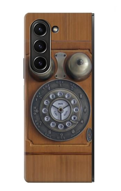 S3146 Mur Antique Retro Ligne téléphonique Etui Coque Housse pour Samsung Galaxy Z Fold 5