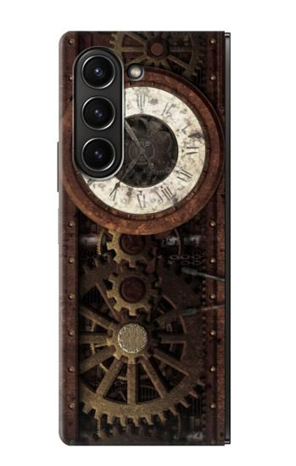 S3221 Gears steampunk Horloge Etui Coque Housse pour Samsung Galaxy Z Fold 5