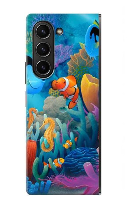 S3227 Monde sous-marin Dessin animé Etui Coque Housse pour Samsung Galaxy Z Fold 5