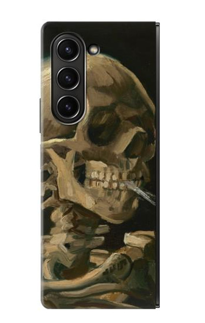S3358 Vincent Van Gogh Skeleton cigarette Etui Coque Housse pour Samsung Galaxy Z Fold 5