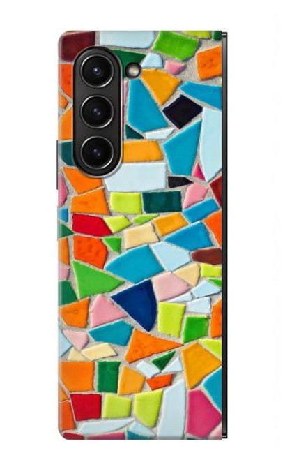 S3391 Art abstrait carreaux de mosaïque graphique Etui Coque Housse pour Samsung Galaxy Z Fold 5